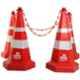 Nilkamal 750mm Traffic Safety Cone with 4m Chain & 4 Hooks (Pack of 4)