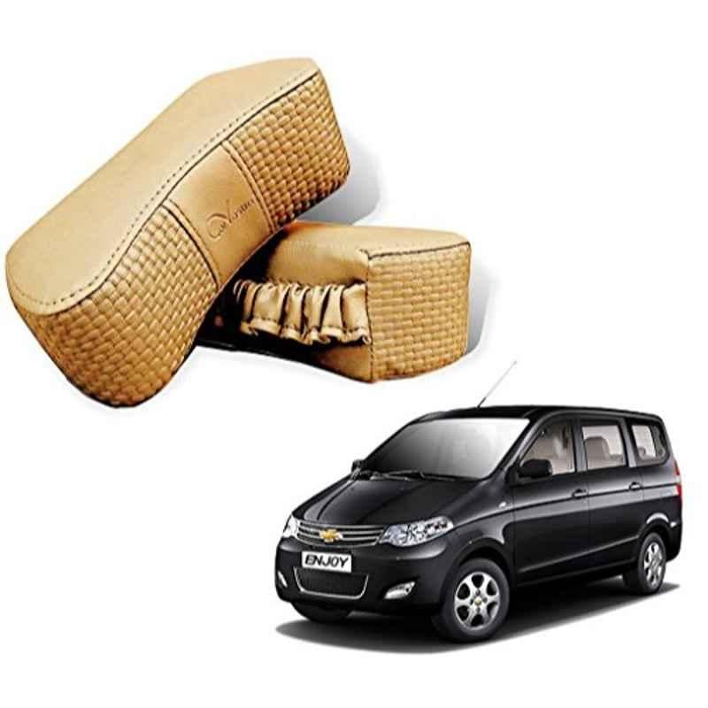 Kozdiko 2 Pcs Memory Foam Beige Neck Rest Cushion Pillow Set for Chevrolet Enjoy, Koz-5166