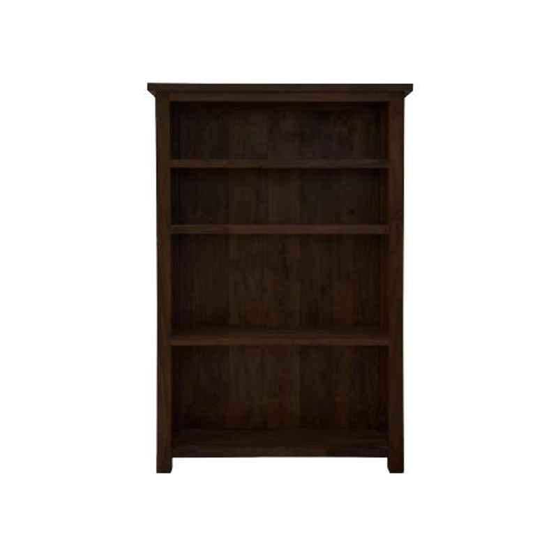 Angel Furniture 90x30x135cm Walnut Glossy Finish Solid Sheesham Wood Antonio Bookshelf, AF-172W