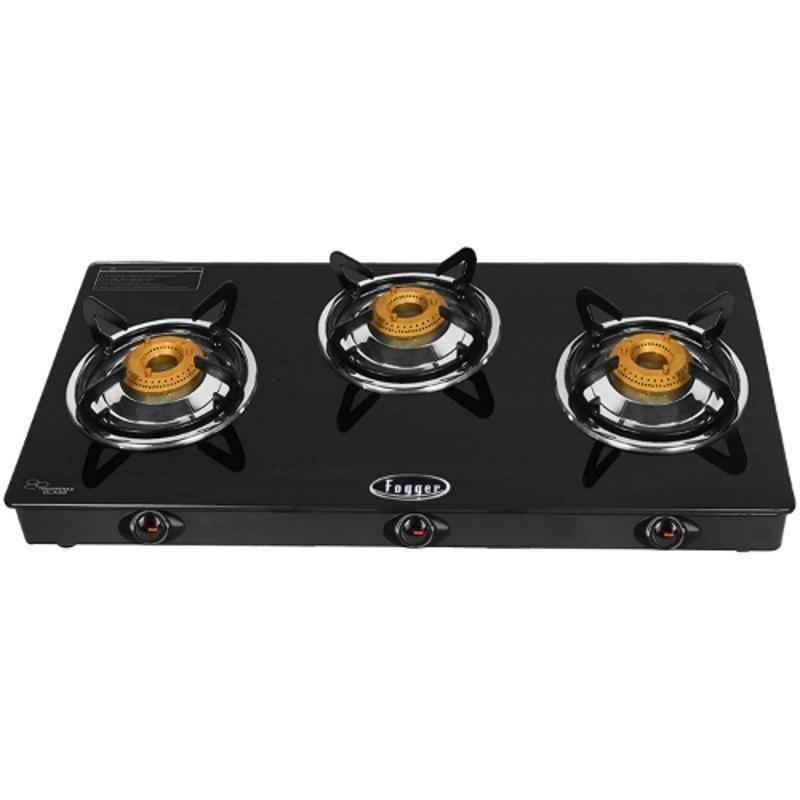 Fogger Smart 3 Burner Automatic Ignition Gas Stove with Glass Top, FHYD-304-CI