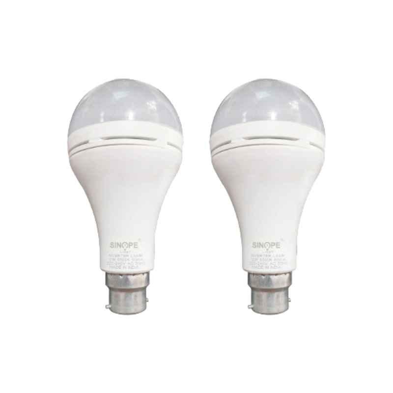 Sinope 12W Standard B22 White Inverter Bulb, SL12I02L (Pack of 2)