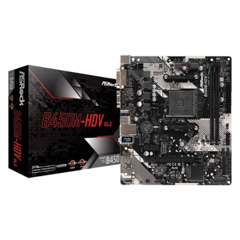 ASRock B450M-HDV-R4 32GB DDR4 MicroATX Motherboard