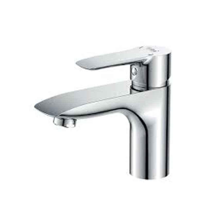 Milano Prato Single Lever Wash Basin Mixer with Brass Pop-up & Waste, 140100200364