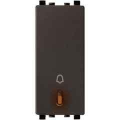 Schneider Electric Zencelo 6A Neon Dark Grey Full Flat Bell Push Switch, IN8485(BZ) (Pack of 10)