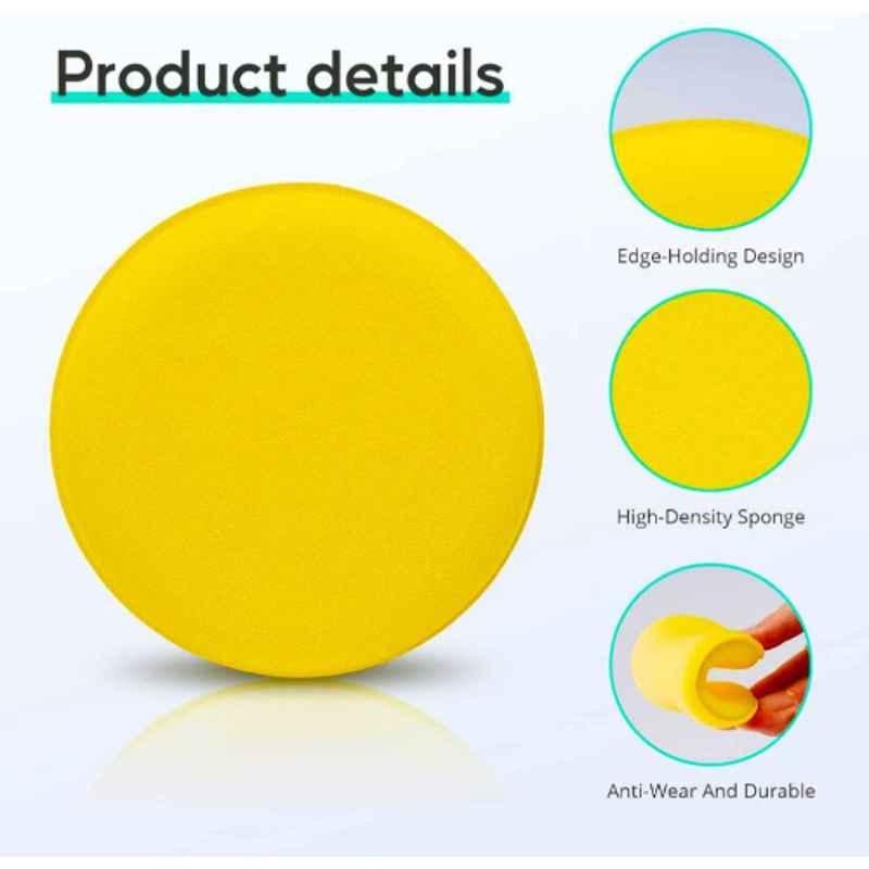 Auto Pearl Polyurethane Beige Washing & Waxing Polish Foam Sponge for Sail Type2 (Pack of 6)