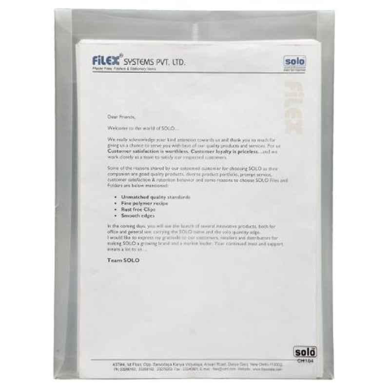 Solo F/C Transparent Blue String Closure Documents Bag, CH114 (Pack of 5)