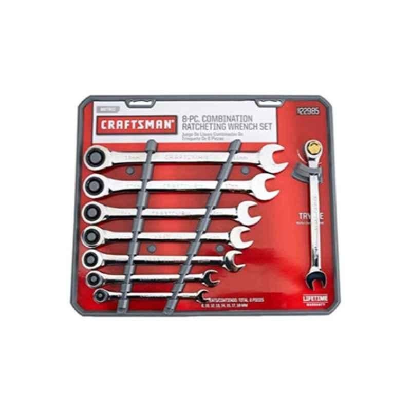 Craftsman 8Pcs 1420g Silver Flat Ratcheting Wrench Set, B07N75Nn88