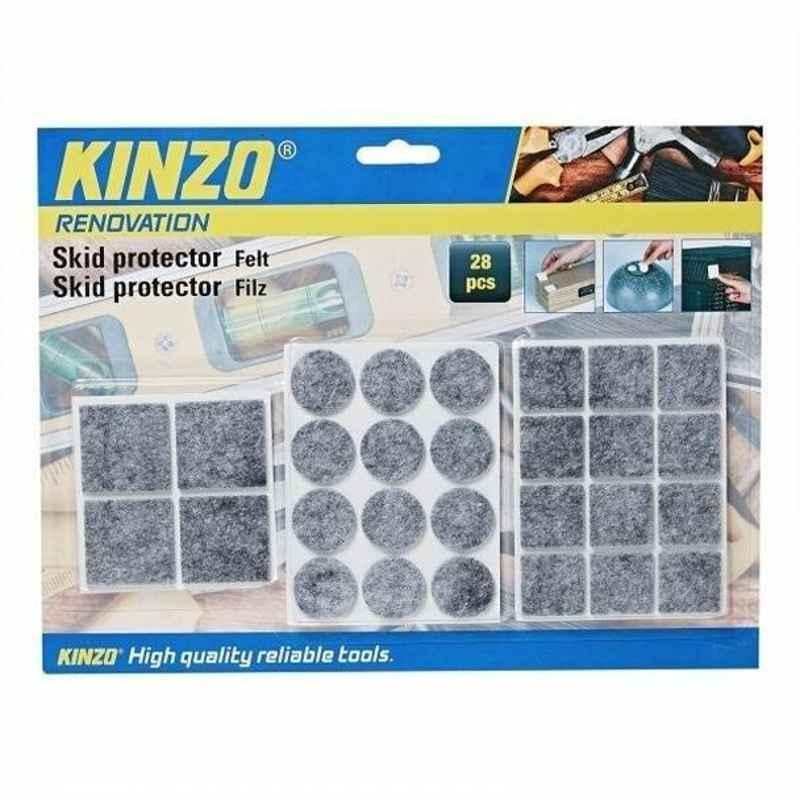 Kinzo Stick-On Skid Protector Felt Set, 15667, Grey, PK28