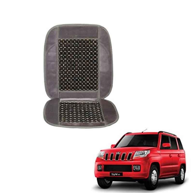 Kozdiko Wooden Beads Car Seat Cushion with Velvet Border for Mahindra TUV 300