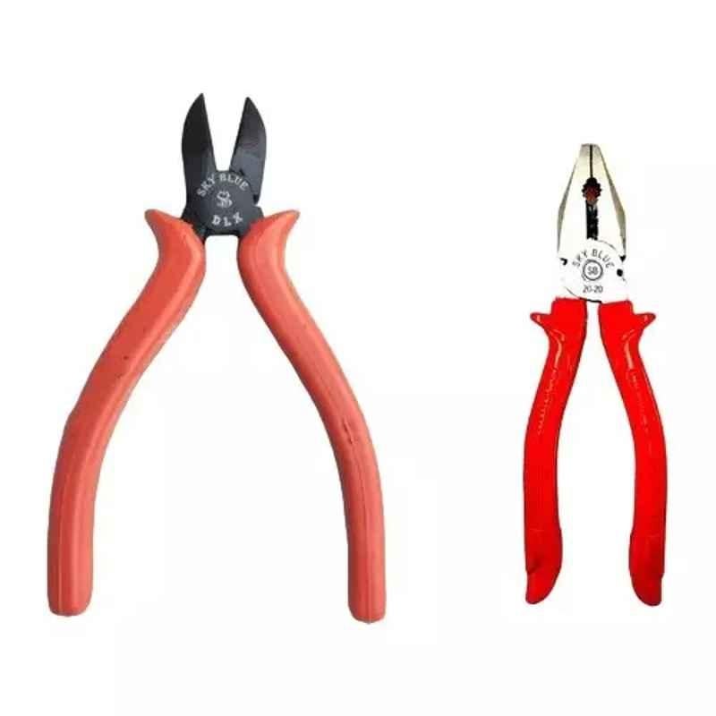 Sky Blue 2 Pcs 7.8 inch Lineman Plier Combo, SBE_PLIER_COMBO_MOD_00804