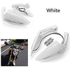 AOW Motorcycle Handguards with Led Light for 7/8 inch Grips - 300 * 140 * 110mm (White) Folding Type Universal for All Bikes TY-24
