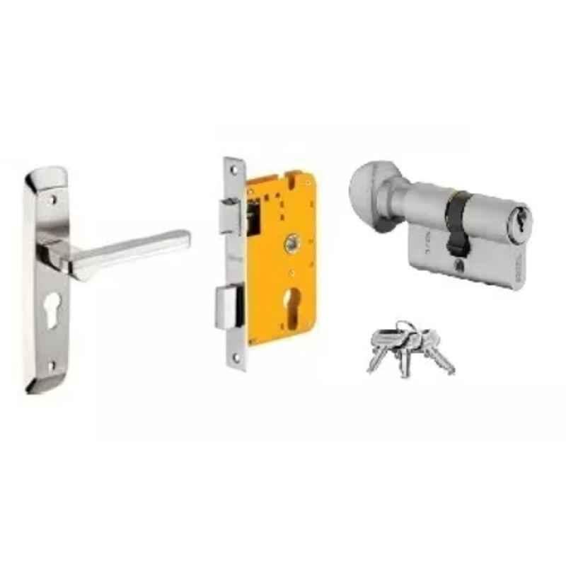 Dorset HL Series Art 70mm Stainless Steel Patina Finish Door Handle Lock Set with Knob & Key