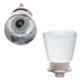 Atom 1.25 Inch Round Long Clear Crystal Glass Cabinet Door knob (Pack of 2)