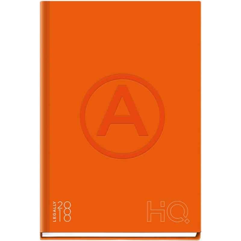 Navneet Legally 18 HQ A5 192 Pages Orange Single Line Case Wiro Bound Notebook Diary, 27023-4