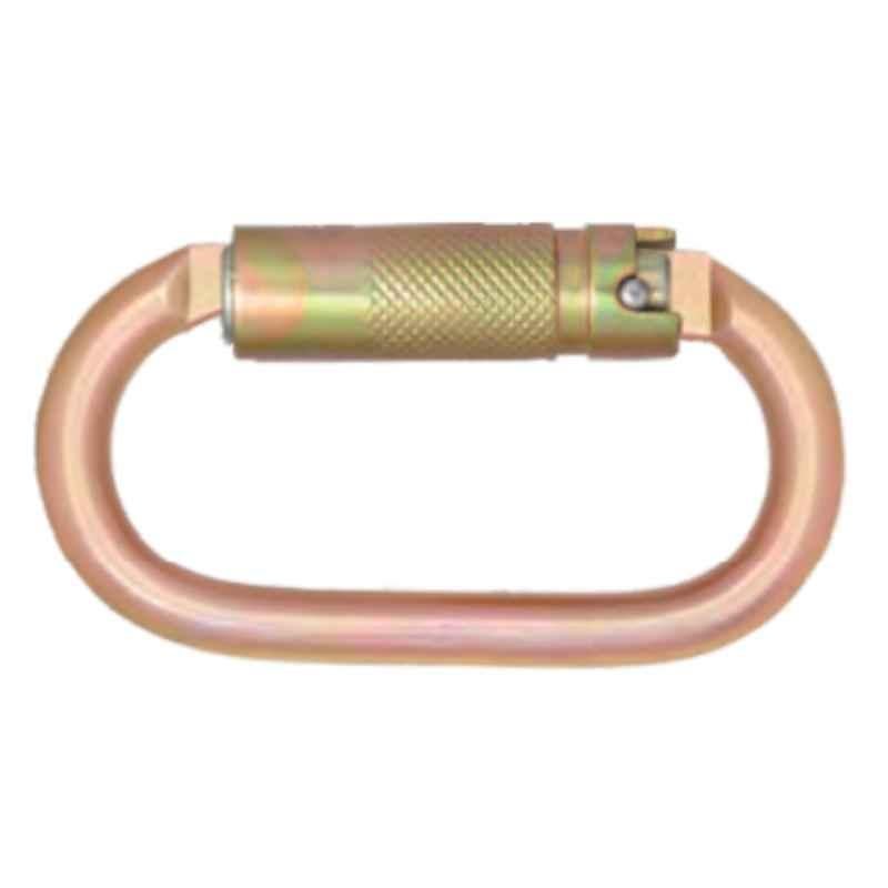 Karam 16mm Steel Forged Triple Action Locking Bulb Type Karabiner with Captive Pin, PN 119TBE