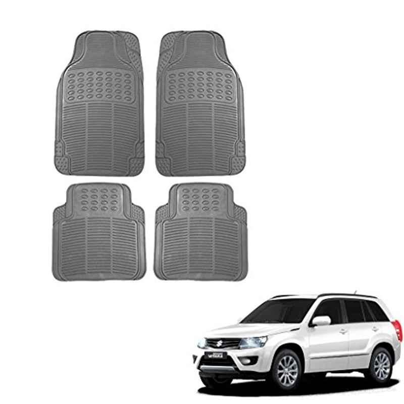 Kozdiko Grey Simple Rubber Car Foot Mat Set for Maruti Suzuki Grand Vitara, koz_13294