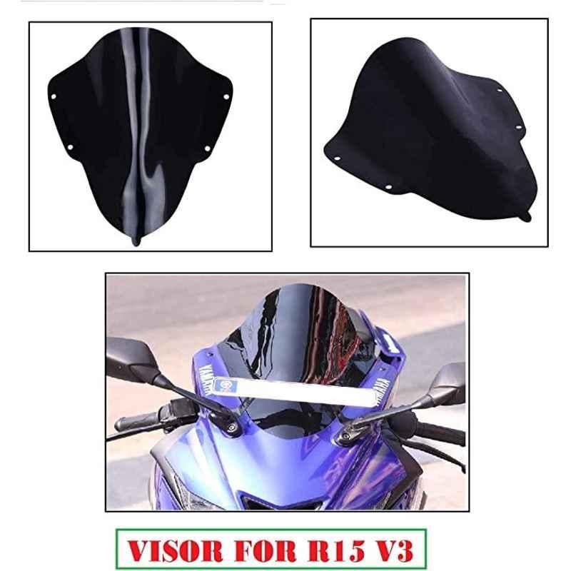 Buy AOW Visor Glass for Yamaha R15 V3 (Black) B-7 Online At Price
