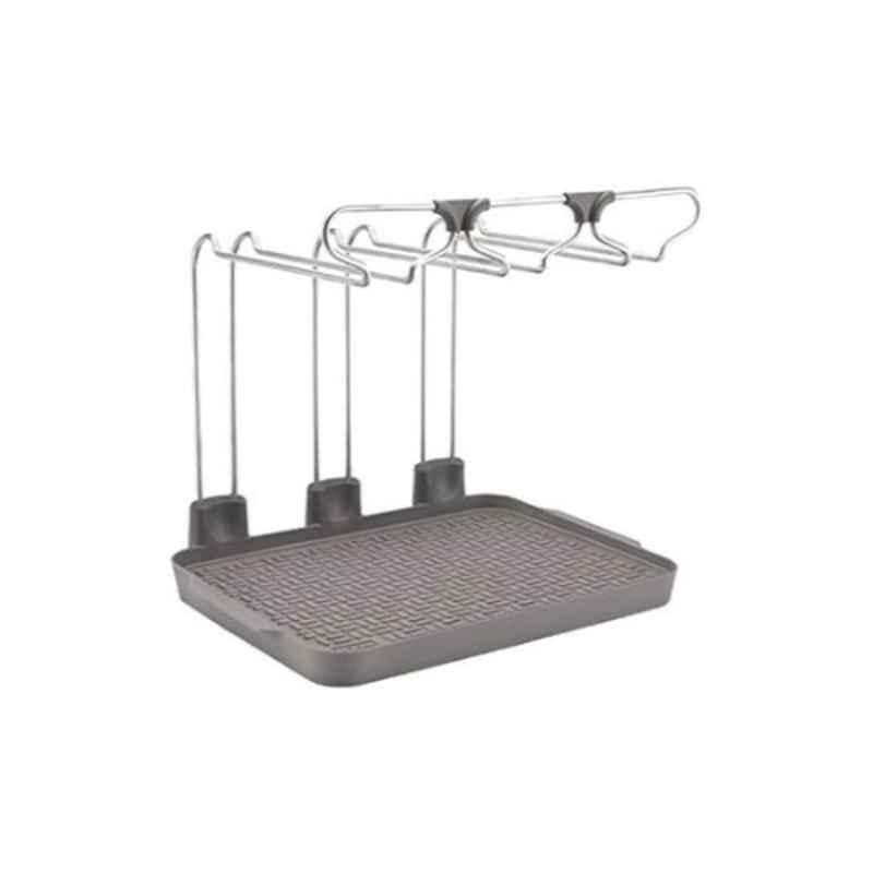 Polder KTH-640-432 Silver Glass Drying Rack, 13.25x10.15x12 inch