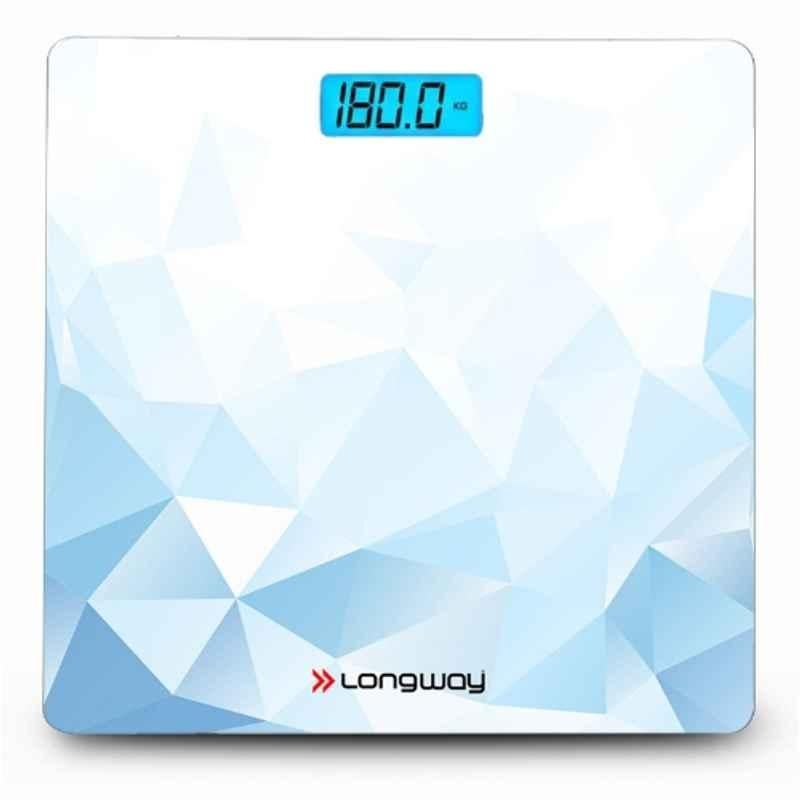 Longway Sapphire 180kg Plastic & Glass Blue Weight Machine with LCD Display