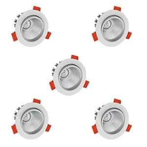 Fybros Pace 5W Aluminium Cool White Round LED COB Down Light, FLS5760E (Pack of 5)