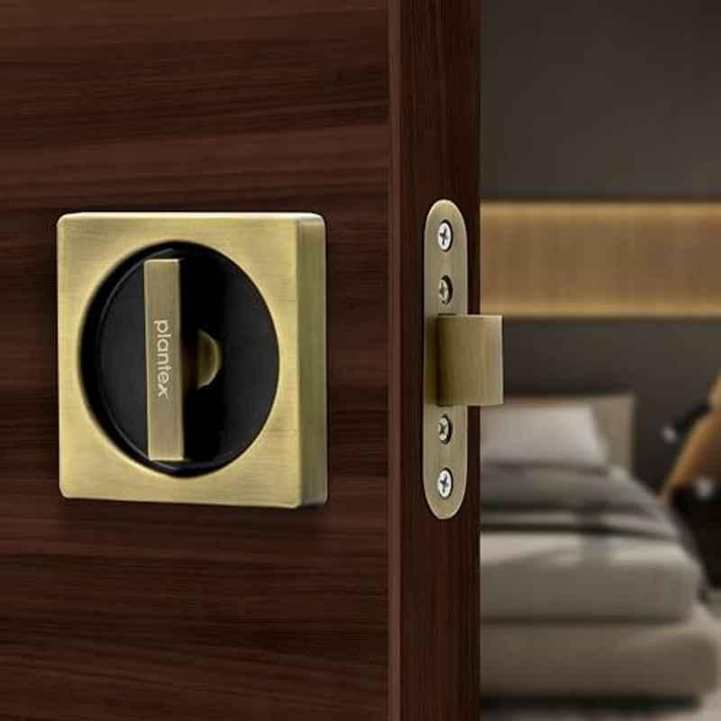 Plantex Zinc Brass Antique & Black Door Latch Lock for Bathroom, DTM-620