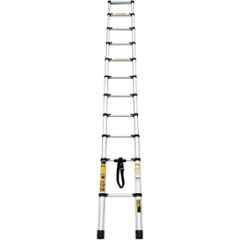 Pro Step 11 Step 10.5ft Aluminium Silver Foldable Telescopic Ladder with 2 Years Warranty, PSTL32-04