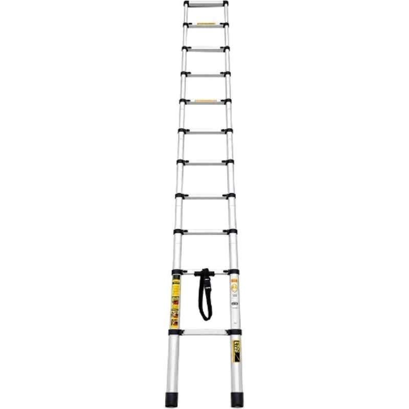 Pro Step 11 Step 10.5ft Aluminium Silver Foldable Telescopic Ladder with 2 Years Warranty, PSTL32-04
