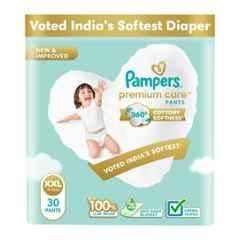 Pampers 30 Pcs Premium Care Cottony Softness Baby Diaper Packet, Size: Double Extra Large