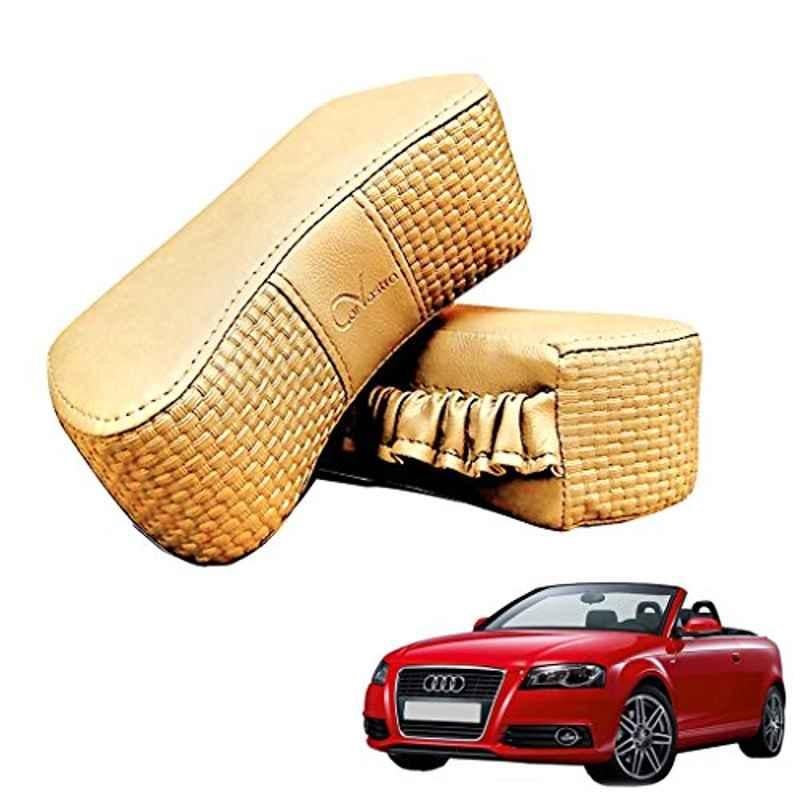 Kozdiko 2 Pcs Memory Foam Beige Luxurious Neck Rest Set for Audi A3 Cabriolet, koz_20777