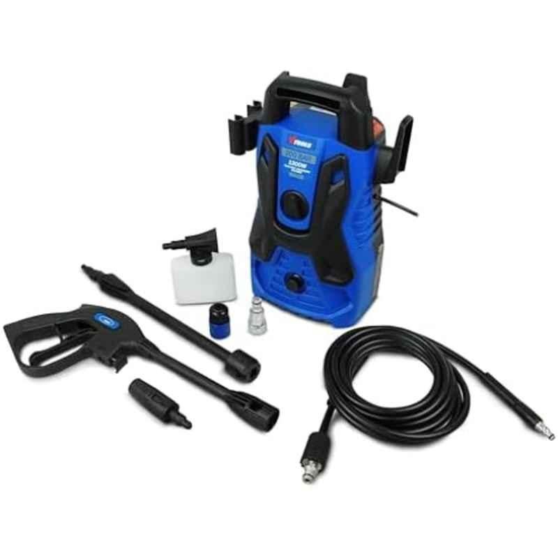 VTOOLS 1300W 100bar Blue Electric Pressure Washer with 5 m Hose & Soap Dispenser, VT1508
