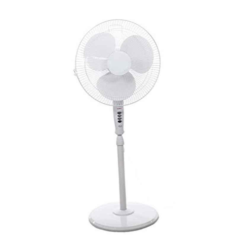 Khaitan Flora 16 inch 1330rpm Plastic White Pedestal Stand Fan