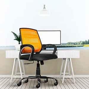 Rose Blazia Mesh Orange & Black Medium Back Ergonomic Chair