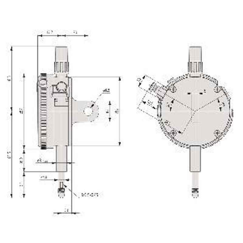 Mitutoyo 1mm Plunger Type Dial Test Indicator 2109s-10, 0.001 mm