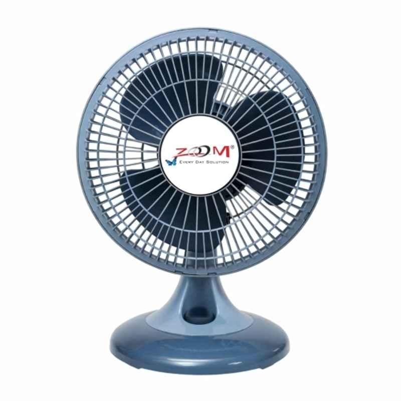 Zoom Miraj 50W 2300rpm Grey Powerful Oscillating Multipurpose Hi Speed Table Fan, Sweep: 300 mm