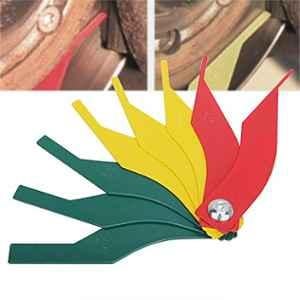 Generic Green, Yellow & Red 8 in 1 Metal Brake Lining Thickness Gauge