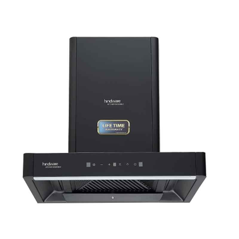 Hindware Optimus 1350CMH Black Filterless Auto Clean Kitchen Chimney with Maxx Silence Technology, C100263, Size: 60 cm