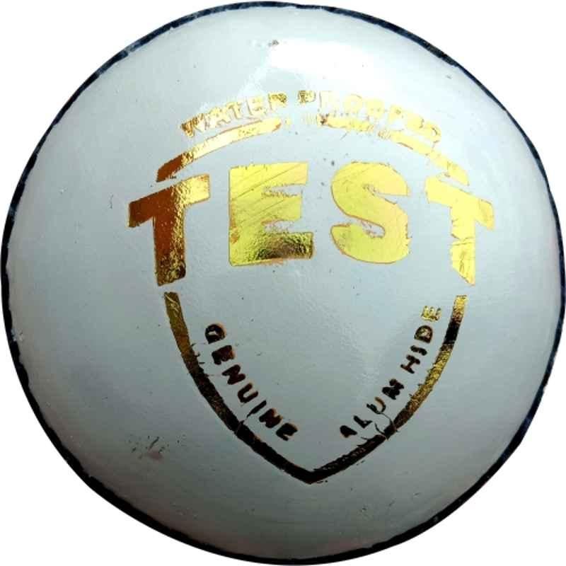 MK Sports Test White Leather Cricket Ball