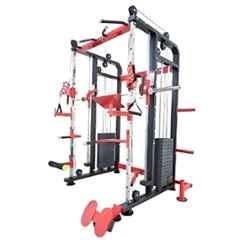 GYM24 Equipment Sonata 80kg Capacity Iron Black & Red Multi Functional Trainer Smith Machine