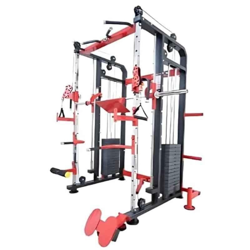 GYM24 Equipment Sonata 80kg Capacity Iron Black & Red Multi Functional Trainer Smith Machine
