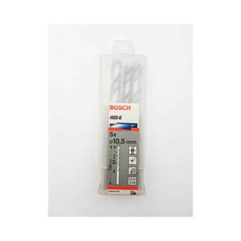 Bosch 5Pcs 10.5mm HSS Silver Drill Bit Set, 2608595078