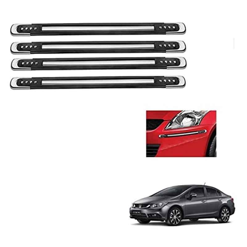 Kozdiko 4 Pcs Black Designer Car Bumper Protector Guard Set for Honda Civic