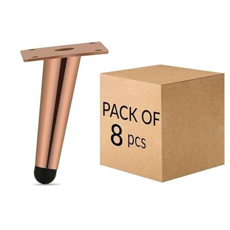 Plantex 4 inch Stainless Steel Rose Gold Stylish Sofa Legs with Rubber Grip (Pack of 8)