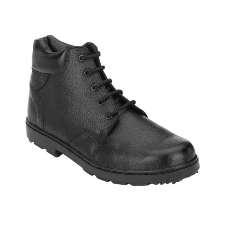 Rigau 1089 Black Leather Steel Toe Work Safety Shoes, Size: 9