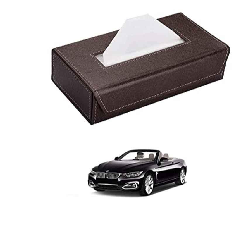 Kozdiko 100 Pulls PU Leather Brown Car Tissue Paper Box with 200 Sheets for BMW 4 Series