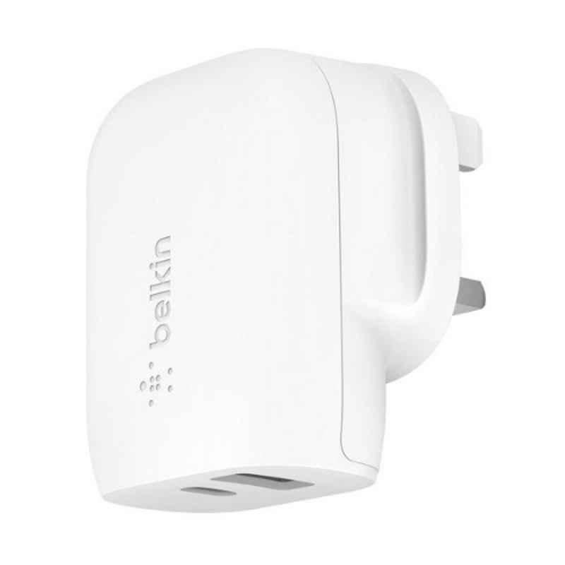 Belkin 20W White Charge Adapter, BL-AC-DUAL-32W-B008-WHT