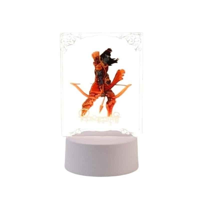 Plastic Beautiful 3D Lord Shree Ram Frame with Soft White Light