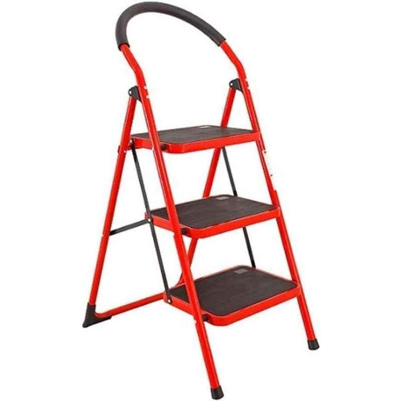 Robustline 3 Steps Steel Red Multi Purpose Ladder