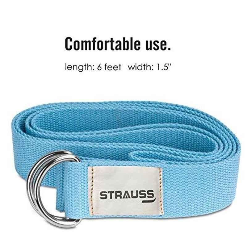 Strauss 6ft Sky Blue Yoga Belt, ST-1326