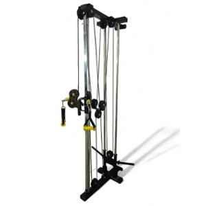GYM24 Equipment Model-7 Alloy Steel Black & Silver Wall Mounted Single Tower Cable Cross Dual Pully Machine