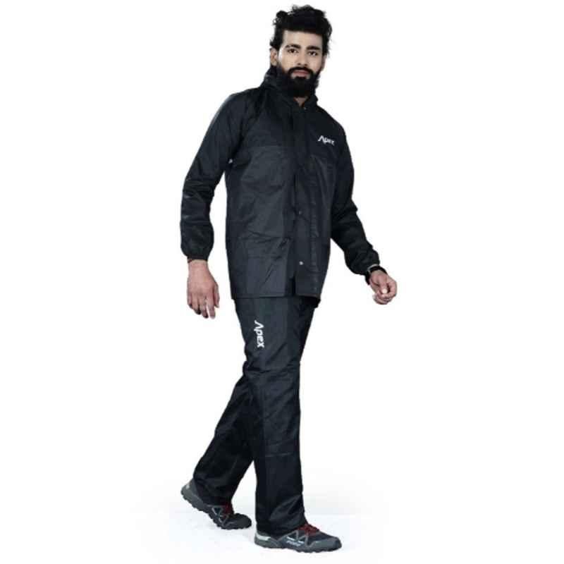 Apex Polyester Black Men Pant Shirt Raincoat, 701, Size: XL